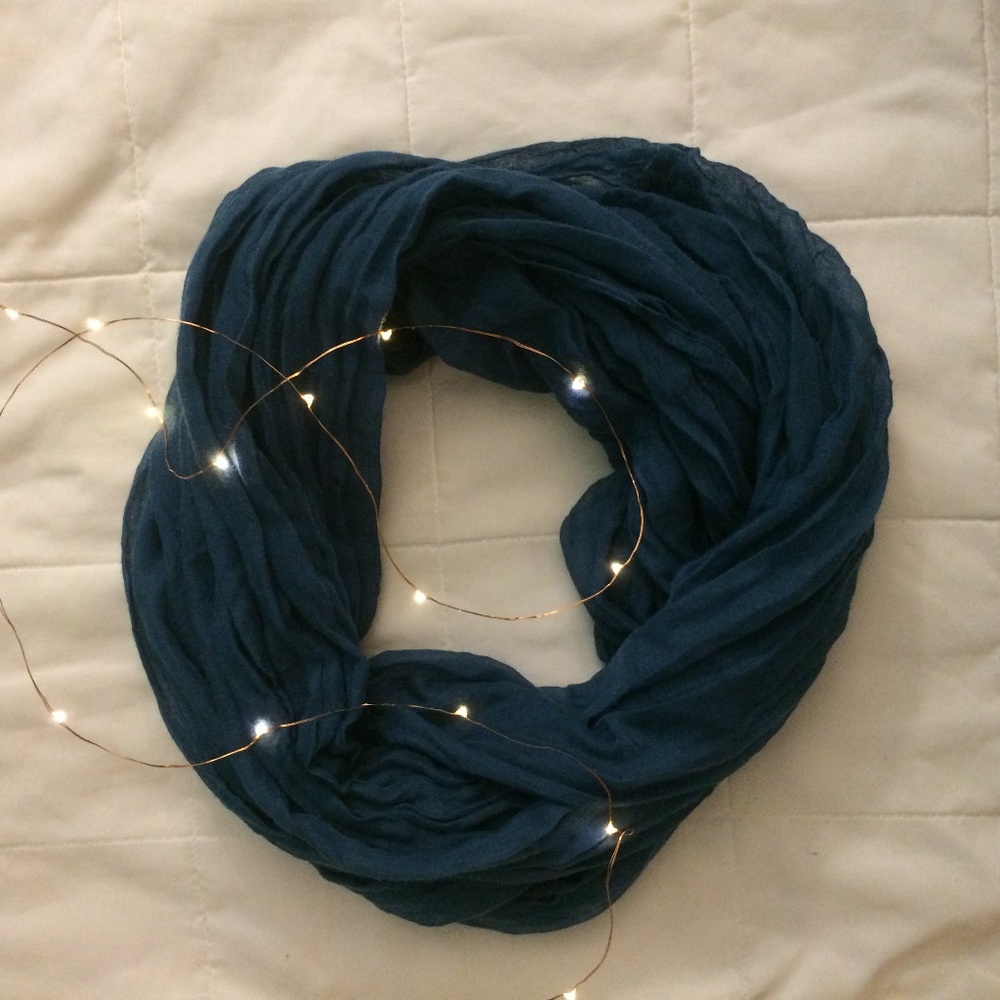 Gauzy Teal Infinity Scarf